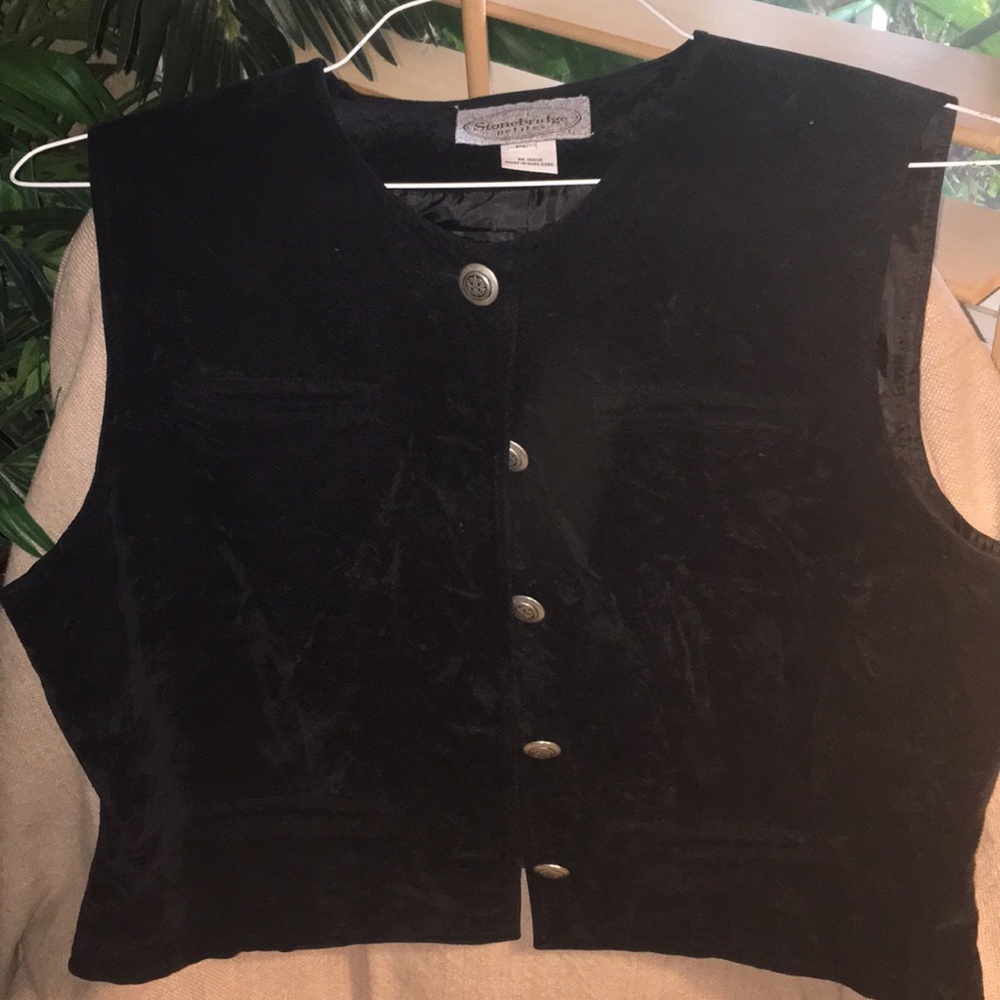 Black velvet vest